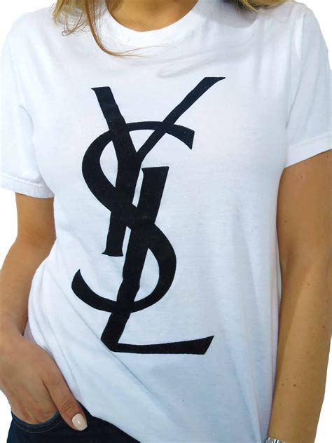 ysl logo t shirt women'|saint laurent t shirt small.